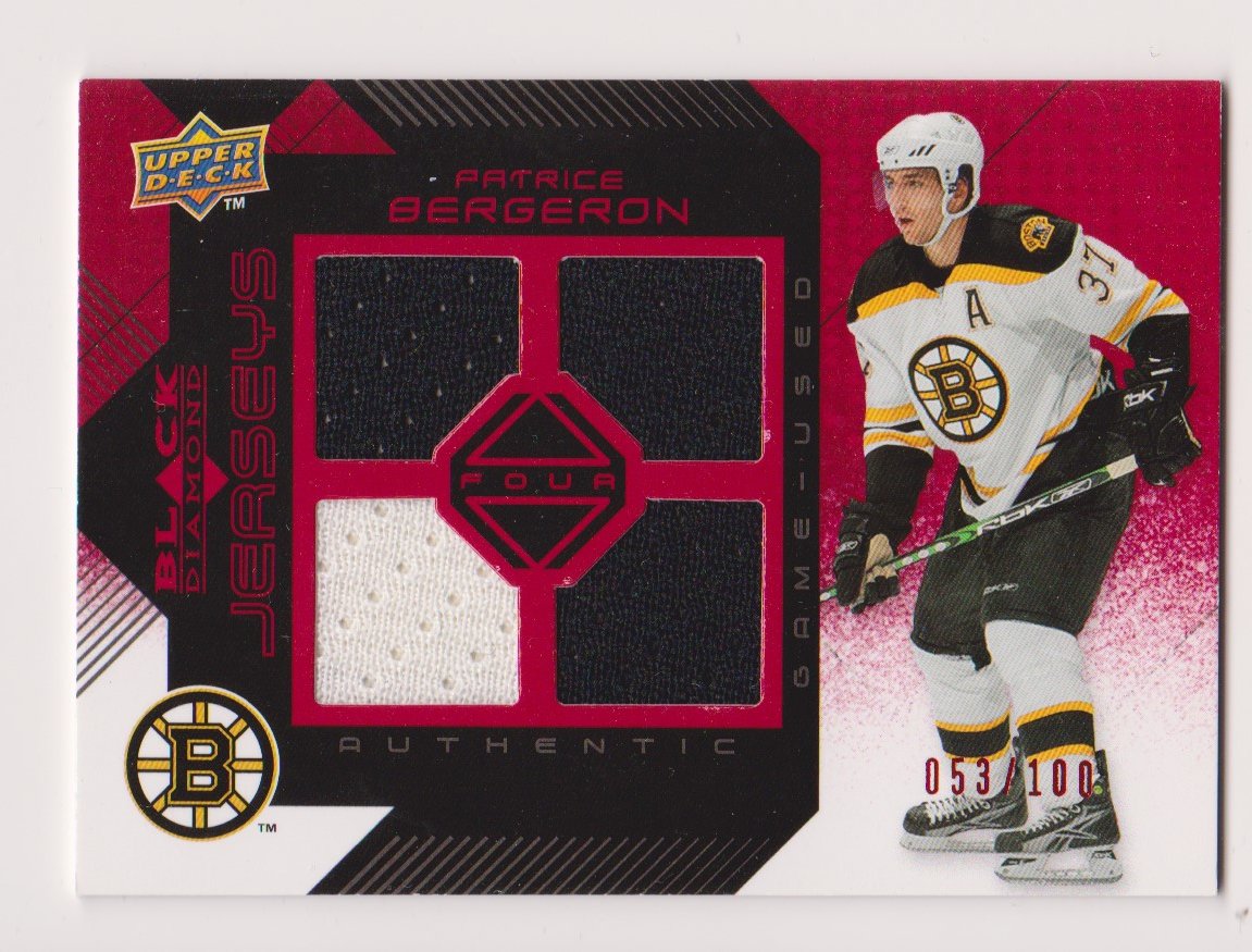 2008-09 Black Diamond Jerseys Quad Ruby #BDJPB Patrice Bergeron (image for) 2008-09 Black Diamond Jerseys Quad Ruby #BDJPB Patrice Bergeron